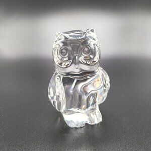 Vintage Princess House 24% Lead Crystal Clear Glass Owl Figurine